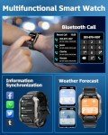 Smart Watches for Men, 2.01'' HD Display with Bluetooth Calls 100+ Sport Modes, IP68 Waterproof for Swimming Fitness Smart Watch for Android and iPhone, Blood Pressure/Heart Rate Smartwatch, Black1