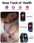 Amzhero Health Fitness Tracker with 24/7 Heart Rate, Blood Oxygen, Blood Pressure, Sleep Tracker, 5ATM Waterproof Activity Trackers with Step Tracker, Pedometer (S & L Bands Included)