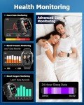 Smart Watches for Men, 2.01'' HD Display with Bluetooth Calls 100+ Sport Modes, IP68 Waterproof for Swimming Fitness Smart Watch for Android and iPhone, Blood Pressure/Heart Rate Smartwatch, Black1