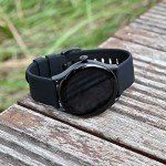 BISONSTRAP Silicone Watch Bands, Slim Watch Straps with Quick Release, 20mm, Black with Black Buckle