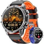 Smart Watch(Calls/Answer)1.52'' Military Smart Watches for Men for Android iPhone,100+ Sport Modes/Heart Rate/Sleep Monitor,2025 New Fitness Tracker Two Bands and Accessories Kits,Gifts for Men