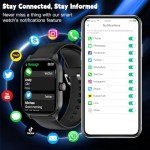 Smart Watch for Men Women(Answer/Make Call), Smartwatches with Heart Rate/SpO2/Sleep/Stress Monitor, IP68 Waterproof, 100+ Sports Mode Fitness Tracker, Compatible with Android and iPhone(Black, 2.01")
