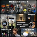 Smart Watch(Calls/Answer)1.52'' Military Smart Watches for Men for Android iPhone,100+ Sport Modes/Heart Rate/Sleep Monitor,2025 New Fitness Tracker Two Bands and Accessories Kits,Gifts for Men