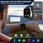 Smart Watch for Men Women(Answer/Make Call), Smartwatches with Heart Rate/SpO2/Sleep/Stress Monitor, IP68 Waterproof, 100+ Sports Mode Fitness Tracker, Compatible with Android and iPhone(Black, 2.01")