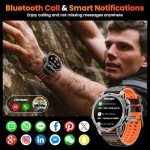 Smart Watch(Calls/Answer)1.52'' Military Smart Watches for Men for Android iPhone,100+ Sport Modes/Heart Rate/Sleep Monitor,2025 New Fitness Tracker Two Bands and Accessories Kits,Gifts for Men
