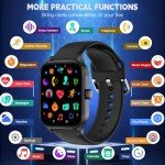 Smart Watch for Men Women(Answer/Make Call), Smartwatches with Heart Rate/SpO2/Sleep/Stress Monitor, IP68 Waterproof, 100+ Sports Mode Fitness Tracker, Compatible with Android and iPhone(Black, 2.01")