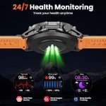 Smart Watch(Calls/Answer)1.52'' Military Smart Watches for Men for Android iPhone,100+ Sport Modes/Heart Rate/Sleep Monitor,2025 New Fitness Tracker Two Bands and Accessories Kits,Gifts for Men