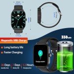 Smart Watch for Men Women(Answer/Make Call), Smartwatches with Heart Rate/SpO2/Sleep/Stress Monitor, IP68 Waterproof, 100+ Sports Mode Fitness Tracker, Compatible with Android and iPhone(Black, 2.01")