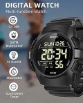 Beeasy Men's Digital Watch with Ultra-clear Display, Waterproof, Shock-resistant, Multi-function Alarm, 5ATM