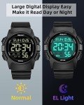Beeasy Men's Digital Watch with Ultra-clear Display, Waterproof, Shock-resistant, Multi-function Alarm, 5ATM