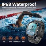 BRUBOSES Smart Watch for Men Military Answer/Make Call 2.01″ Display 170+ Sports Modes Fitness Smart Watch IP68 Waterproof 30 Days Standby Smartwatch for Android iOS Black (2 Straps)
