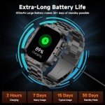 BRUBOSES Smart Watch for Men Military Answer/Make Call 2.01″ Display 170+ Sports Modes Fitness Smart Watch IP68 Waterproof 30 Days Standby Smartwatch for Android iOS Black (2 Straps)