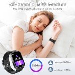 STECEi Smart Watch for Men Women Bluetooth Call, 1.85" HD Screen Smartwatch with Heart Rate/Sleep Monitor, 110+ Sport Modes Activity Trackers IP68 Waterproof, Fitness Watch for Android iOS, Black