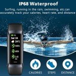 Fitness Tracker with 24/7 Blood Oxygen Heart Rate and Sleep Monitor,IP68 Waterproof,1.10''AMOLED Touch Color Screen,Step Counter Health Activity Trackers for Women Men (Black)