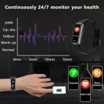 Fitness Tracker with 24/7 Blood Oxygen Heart Rate and Sleep Monitor,IP68 Waterproof,1.10''AMOLED Touch Color Screen,Step Counter Health Activity Trackers for Women Men (Black)