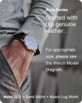 Fullmosa Watch Band, Quick Release Leather Watch Strap for Men Women, Replacement Bands Width 14mm 16mm 18mm 19mm 20mm 21mm 22mm 24mm