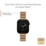 Anne Klein Silicone Fashion Bracelet for Apple Watch, Secure, Adjustable, Apple Watch Replacement Band, Fits Most Wrists
