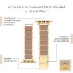 Anne Klein Silicone Fashion Bracelet for Apple Watch, Secure, Adjustable, Apple Watch Replacement Band, Fits Most Wrists