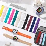 18 Pack Sport Band Compatible with Apple Watch Bands 40mm 41mm 38mm 42mm 44mm 45mm 46mm 49mm for Women Men,Silicone iWatch band with Watch Band Organizer for iWatch SE Series 10/9 8 7 6 5 4 3 2 Ultra