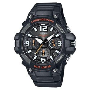 Casio Men's MCW100H Heavy Duty Design Watch, Black/Orange