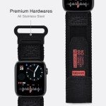 Nereides Compatible with Apple Watch Series 10 Band Series 9/8/7/6/5/4/SE/SE2/Ultra 1/2, Nylon Sports Strap with Woven Design for 49mm/46mm/45mm/44mm (L, Black)