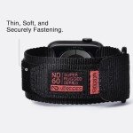 Nereides Compatible with Apple Watch Series 10 Band Series 9/8/7/6/5/4/SE/SE2/Ultra 1/2, Nylon Sports Strap with Woven Design for 49mm/46mm/45mm/44mm (L, Black)
