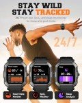 Military Smart Watches for Men (Answer/Make Calls),1.91'' Fitness Smart Watch for Android and iPhone,IP68 Waterproof Fitness Tracker with Step Counter/Sleep Monitor/110+ Sport Modes,Smartwatch for Men