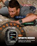 Military Smart Watches for Men (Answer/Make Calls),1.91'' Fitness Smart Watch for Android and iPhone,IP68 Waterproof Fitness Tracker with Step Counter/Sleep Monitor/110+ Sport Modes,Smartwatch for Men