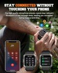 Military Smart Watches for Men (Answer/Make Calls),1.91'' Fitness Smart Watch for Android and iPhone,IP68 Waterproof Fitness Tracker with Step Counter/Sleep Monitor/110+ Sport Modes,Smartwatch for Men
