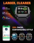 Military Smart Watches for Men (Answer/Make Calls),1.91'' Fitness Smart Watch for Android and iPhone,IP68 Waterproof Fitness Tracker with Step Counter/Sleep Monitor/110+ Sport Modes,Smartwatch for Men