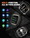 Military Smart Watches for Men (Answer/Make Calls),1.91'' Fitness Smart Watch for Android and iPhone,IP68 Waterproof Fitness Tracker with Step Counter/Sleep Monitor/110+ Sport Modes,Smartwatch for Men