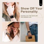 JR.DM Boho Beaded Watch Band Women Compatible with Apple Watch Band 38mm 40mm 41mm 42mm(S10) Brown Stone Bracelet Adjustable Handmade Braided Rope Watch Strap for iWatch Series 10/9/8/7/6/5/4/3/2/1/SE