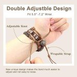 JR.DM Boho Beaded Watch Band Women Compatible with Apple Watch Band 38mm 40mm 41mm 42mm(S10) Brown Stone Bracelet Adjustable Handmade Braided Rope Watch Strap for iWatch Series 10/9/8/7/6/5/4/3/2/1/SE
