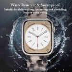 V.R.HOPE Resin Watch Band Compatible with Apple Watch Band for Women 38mm 40mm 41mm Tortoise Metal Buckle Wristband Bracelet Strap for iWatch Series 10 9 8 7 6 5 4 3 2 1 SE (Black Floral)