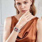Mesime Compatible with Apple Watch Band 38mm 40mm 41mm 42mm 44mm 45mm , Women Girl Bling Diamond Jewelry Metal Strap Bands with Crystal Tempered Glass Screen Protector Case, Round Shiny Bracelet