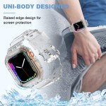 XYF Compatible for Crystal Clear Apple Watch Bands, 45mm 44mm 42mm Bumper Case for Men Women Jelly Sport Cover Strap for iWatch Ultra 2/1 Series 10 9 8 7 SE 6 5 4 3 2 1 (CrystalClear, 42/44/45)