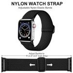 Adorve Stretchy Band Compatible with Apple Watch Band Ultra 2 49mm 46mm 45mm 44mm 42mm 38mm 40mm 41mm Men Women, Soft Nylon Elastic Braided Strap for iWatch Bands Series 10/SE/9/8/7/6/5/4/3/2/1