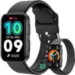 MorePro AIR2 Fitness Tracker, Smart Watch with 24/7 Heart Rate and Blood Pressure, Step Calorie Counter, Sleep Monitor, IP68 Waterproof Fitness Watch for Women Men Andriod iOS(Black)