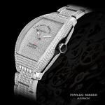 Fowllei mirren Diamond Wrist Watch for Men, Mechanical Automatic Watch Waterproof Wrist Watch for Women Analog Watch Thousand Diamond Luxury Fashion Gift Tonneau Diamond Watch (Silver)