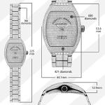 Fowllei mirren Diamond Wrist Watch for Men, Mechanical Automatic Watch Waterproof Wrist Watch for Women Analog Watch Thousand Diamond Luxury Fashion Gift Tonneau Diamond Watch (Silver)