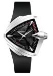 Hamilton Watch Ventura XXL Auto | Swiss Made | 45.5mm x 46mm Stainless Steel Case | Black Dial Analog Watch | Black Rubber Strap (Model: H24655331)