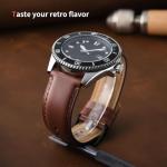 Fullmosa Leather Watch Bands for Men, 22mm 20mm 18mm Quick Release Watch Bands Strap - Burnished Band Vintage Wristband with Stainless Steel Metal Clasp