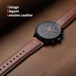 Fullmosa Leather Watch Bands for Men, 22mm 20mm 18mm Quick Release Watch Bands Strap - Burnished Band Vintage Wristband with Stainless Steel Metal Clasp