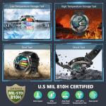 Military Smart Watch for Men, 100 Days Battery/Led Flashlight/Compass/2 Straps/IP68 Waterproof Smart Watches for Men, Tactical Smart Watch Outdoor, Answer/Make Calls Fitness Tracker for iPhone/Android