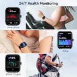 Smart Watch for Men Women Alexa Built-in, 1.83" HD Fitness Tracker Touchscreen with Call Function, IP68 Waterproof, 120+ Sport Modes, 24/7 Heart Rate/Sleep Monitor, iOS Android Compatible (Black)