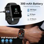 Smart Watch for Men Women Alexa Built-in, 1.83" HD Fitness Tracker Touchscreen with Call Function, IP68 Waterproof, 120+ Sport Modes, 24/7 Heart Rate/Sleep Monitor, iOS Android Compatible (Black)