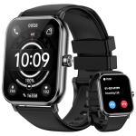 QONBINK Smart Watch for Men Women (Answer/Make Call) 1.85" HD Touch Screen Fitness Tracker, 120+ Sport Modes, 24/7 Heart Rate/Sleep Monitor/Pedometer/Calories, Fitness Watch for Android/iOS (Black)