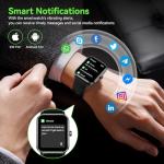 QONBINK Smart Watch for Men Women (Answer/Make Call) 1.85" HD Touch Screen Fitness Tracker, 120+ Sport Modes, 24/7 Heart Rate/Sleep Monitor/Pedometer/Calories, Fitness Watch for Android/iOS (Black)