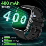 QONBINK Smart Watch for Men Women (Answer/Make Call) 1.85" HD Touch Screen Fitness Tracker, 120+ Sport Modes, 24/7 Heart Rate/Sleep Monitor/Pedometer/Calories, Fitness Watch for Android/iOS (Black)