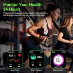 QONBINK Smart Watch for Men Women (Answer/Make Call) 1.85" HD Touch Screen Fitness Tracker, 120+ Sport Modes, 24/7 Heart Rate/Sleep Monitor/Pedometer/Calories, Fitness Watch for Android/iOS (Black)